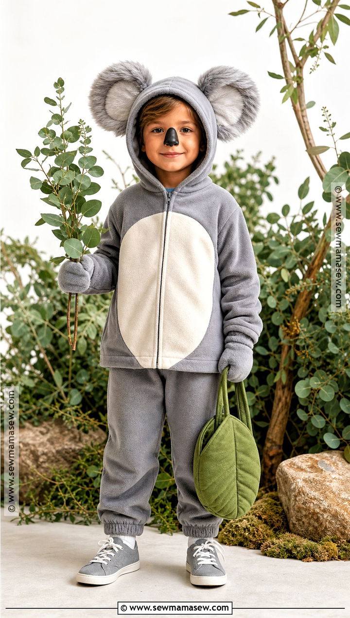 Koala Costume With Fuzzy Gray Ears - 35 animal costumes for kids