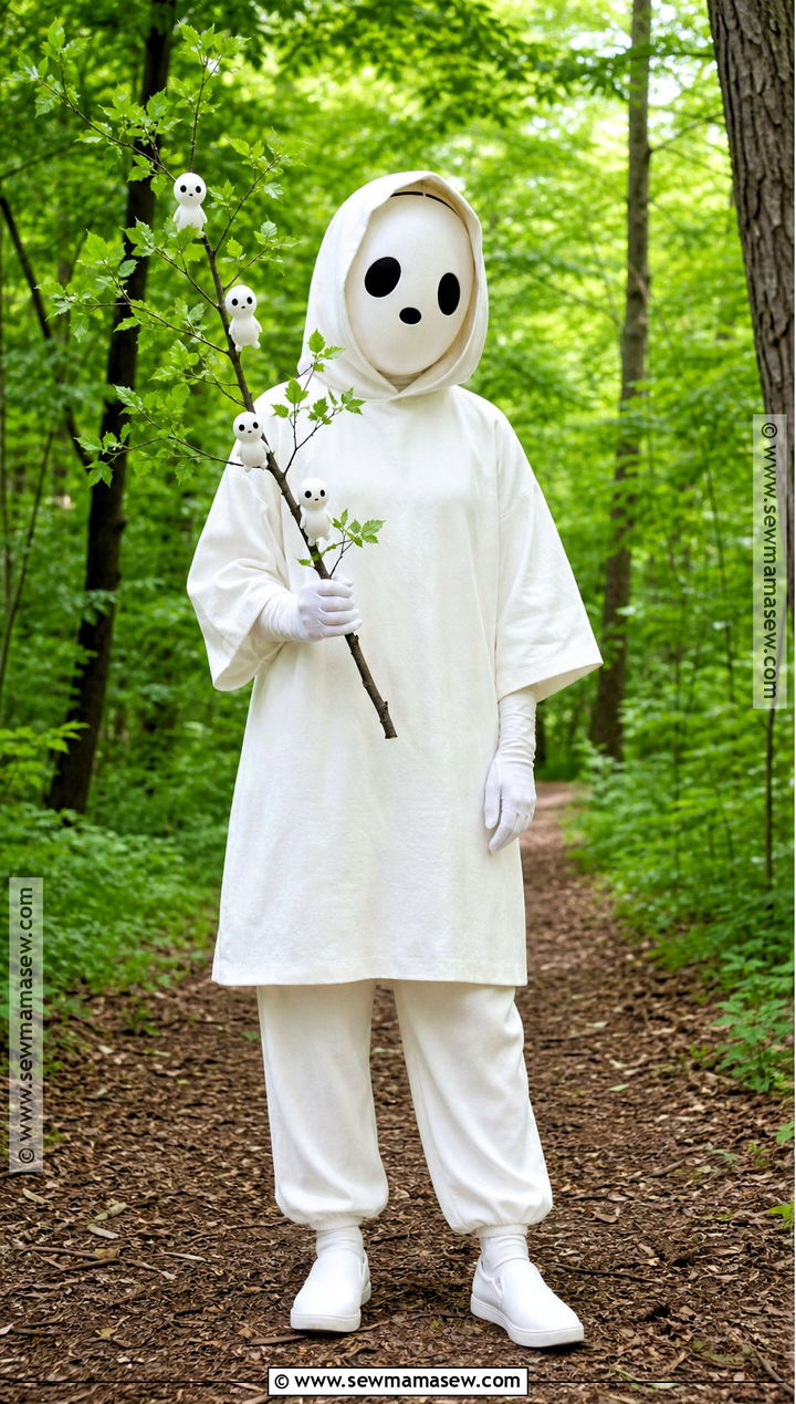 Kodama Costume With White Hood - 30 studio ghibli costume ideas