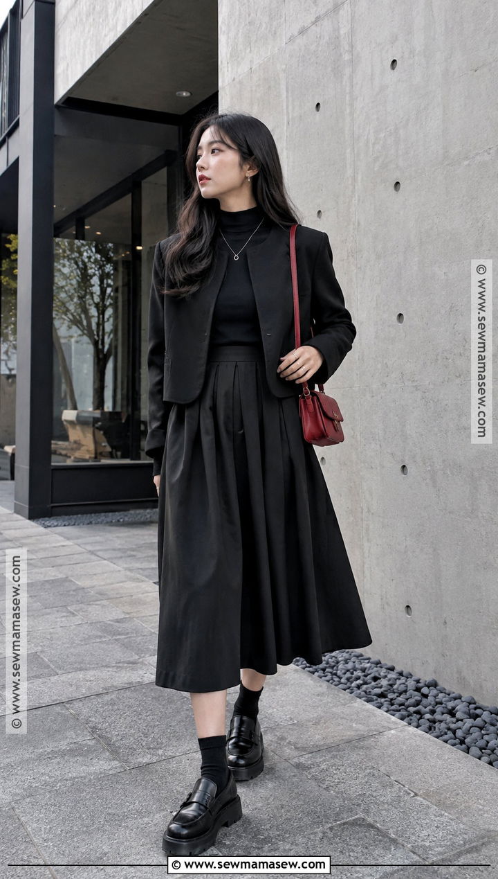 Korean Autumn All Black Outfit - 20 Korean Autumn Fashion Ideas