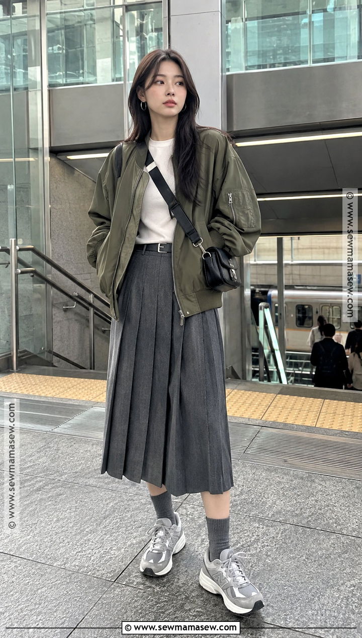 Korean Autumn Bomber Jacket Outfit - 20 korean autumn outfits