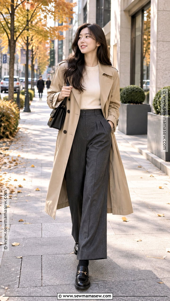 Korean Autumn Trench Coat Outfit - 20 Ootd Autumn Korea Ideas