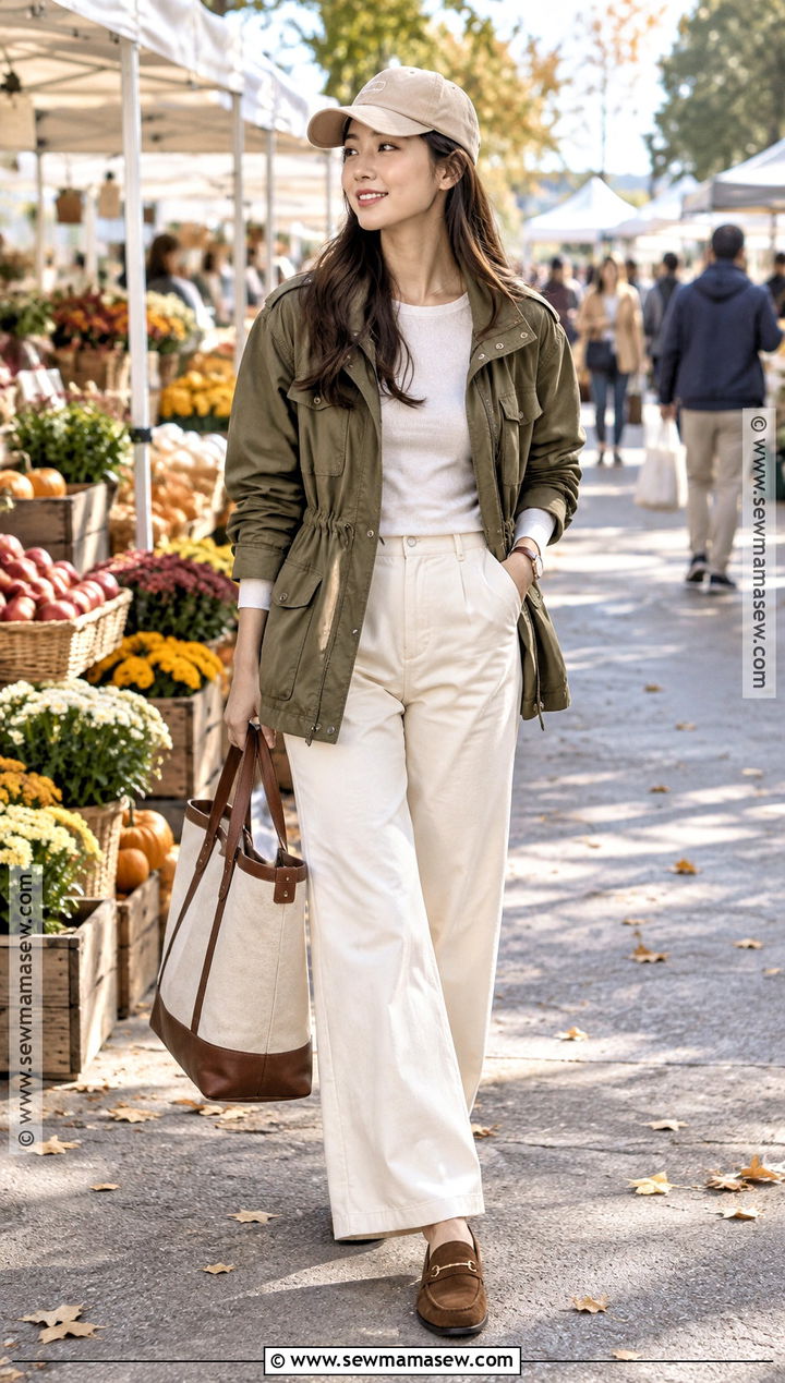 Korean Autumn Utility Jacket Outfit - 20 Ootd Autumn Korea Ideas