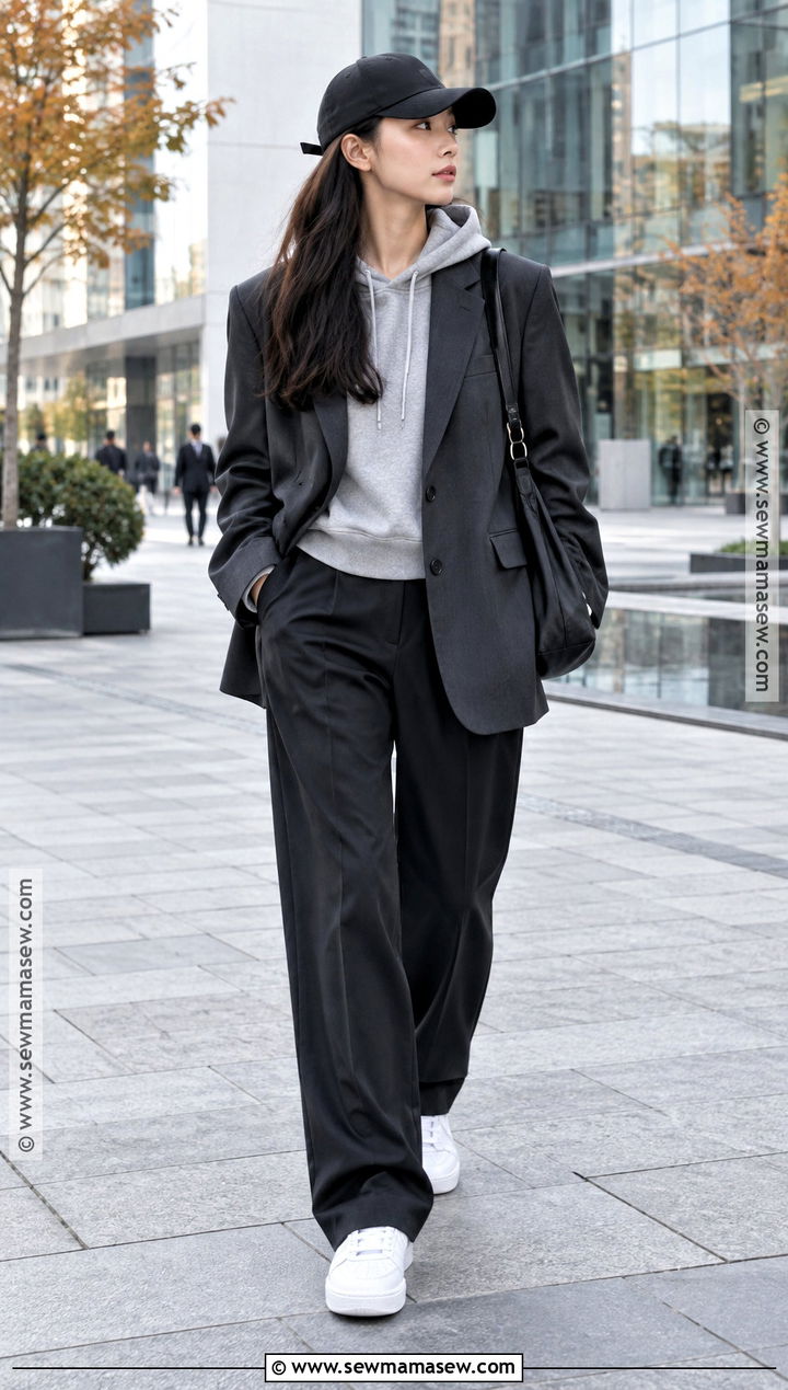 Korean Fall Hoodie And Blazer Outfit - 15 korean fall outfits for women