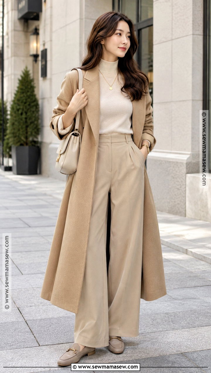 Korean Fall Monochrome Beige Outfit - 25 korean fall outfits