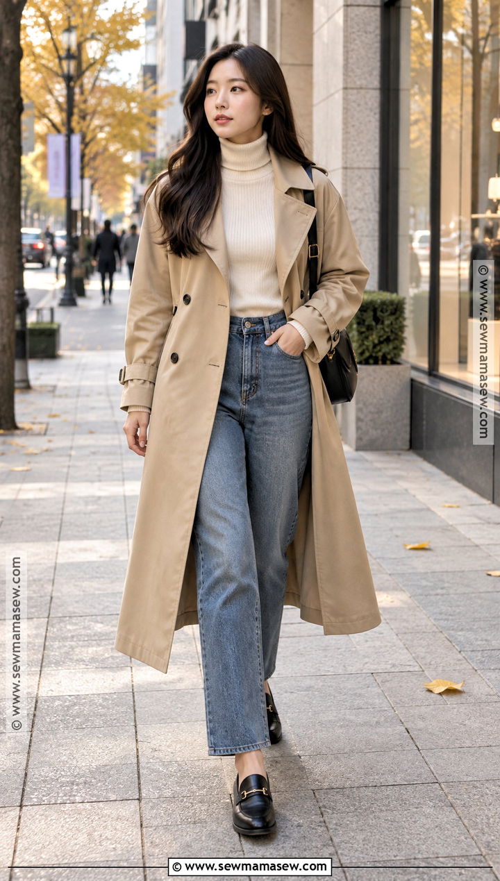 Korean Fall Trench Coat Outfit - 25 korean fall outfits