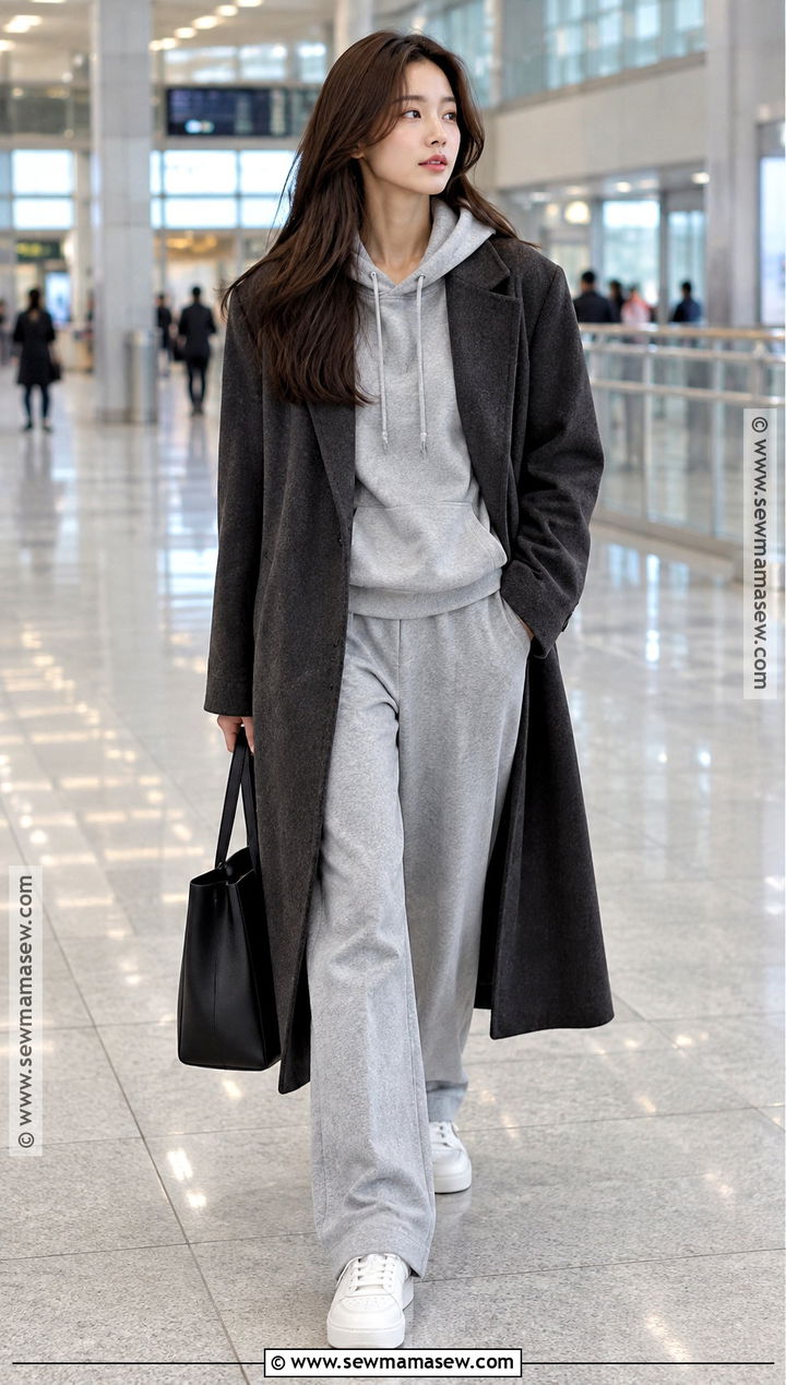Korean Hoodie And Tailored Coat Outfit - 20 autumn korean fashion ideas