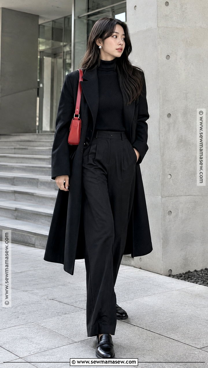 Korean Monochrome Black Outfit - 15 Fall Korean Outfits Seoul