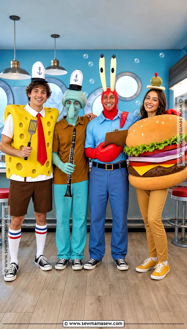 Krusty Krab Group Costume - 45 spongebob costume ideas