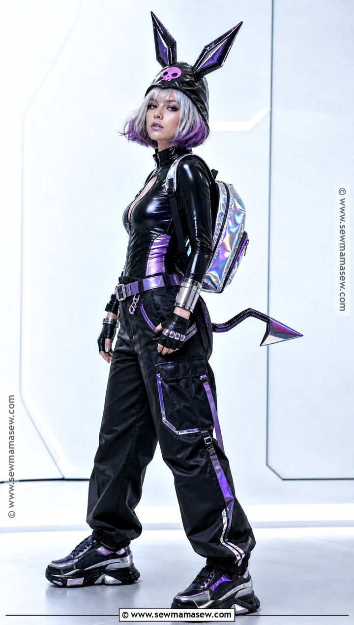 Kuromi Cyber Costume With Purple Vinyl - 40 kuromi costume ideas