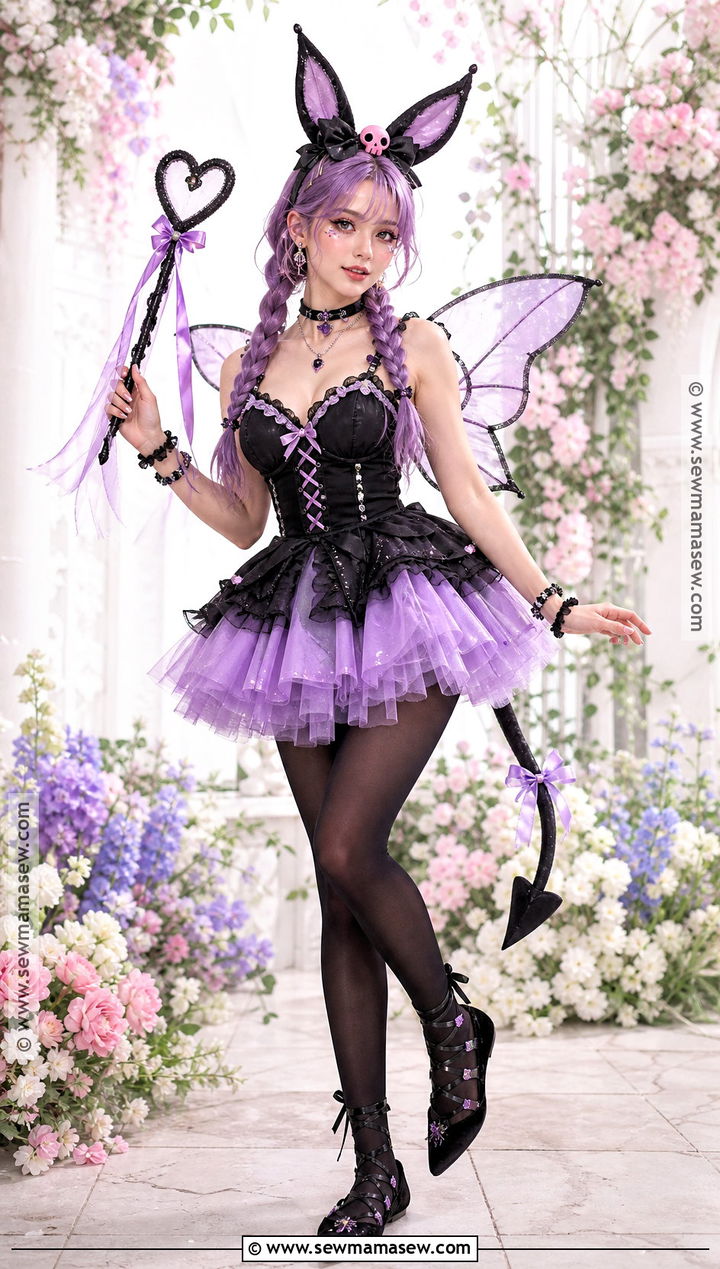 Kuromi Fairy Costume With Black Wings - 40 kuromi costume ideas