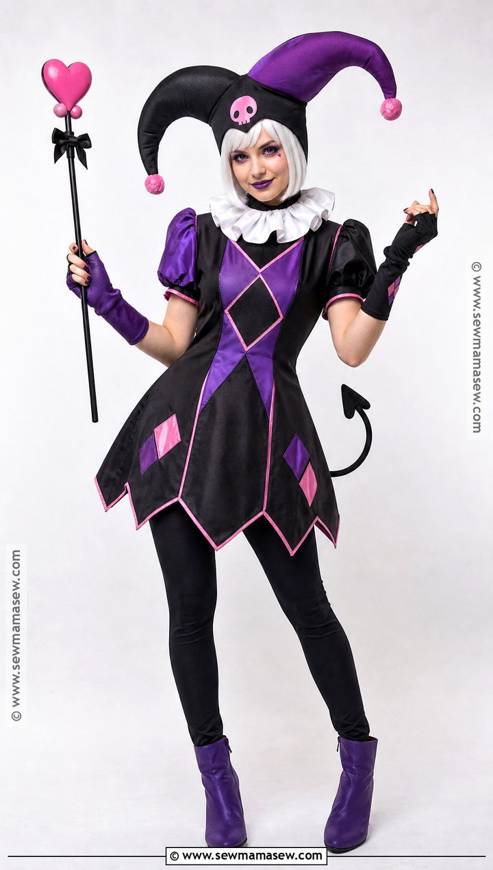 Kuromi Jester Costume With Bell Collar - 40 kuromi costume ideas
