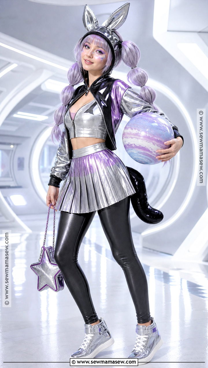 Kuromi Space Costume With Silver Skirt - 40 kuromi costume ideas