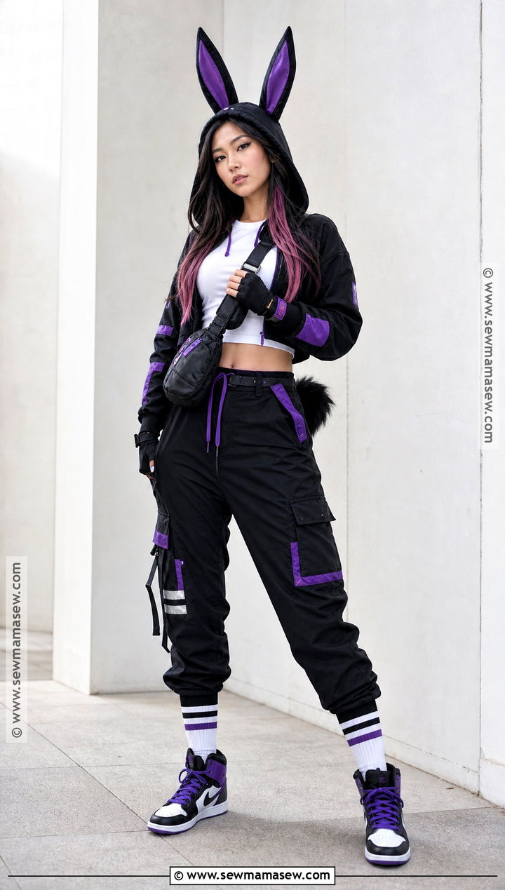 Kuromi Streetwear Costume With Cargo Pants - 40 kuromi costume ideas
