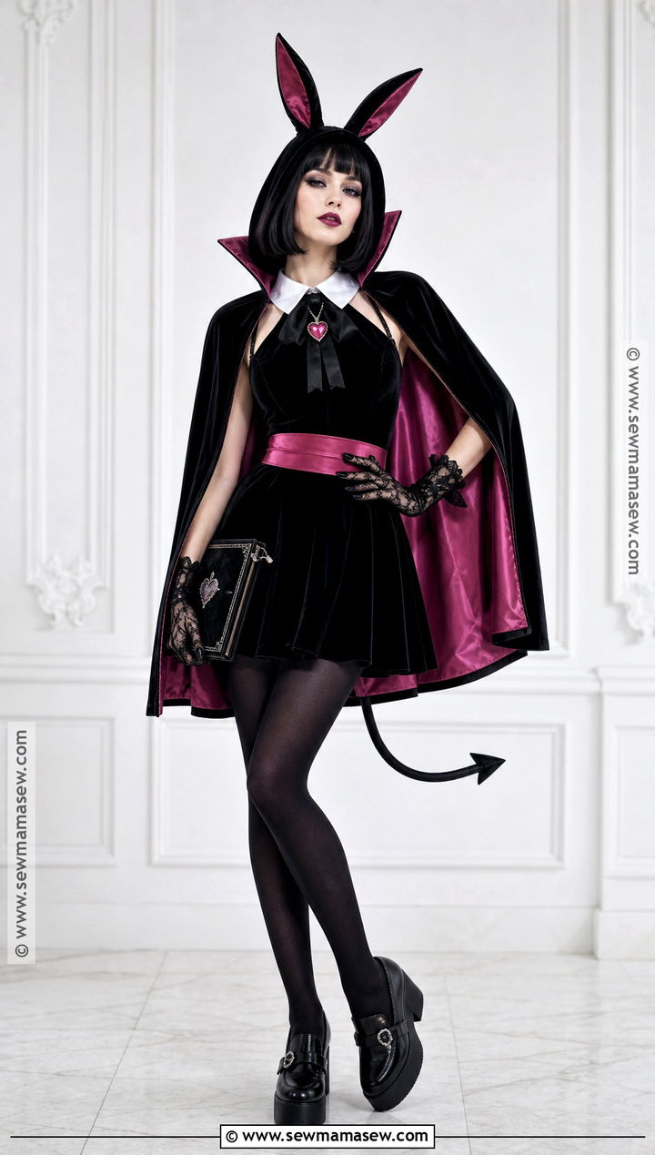 Kuromi Vampire Costume With Pink Cape - 40 kuromi costume ideas