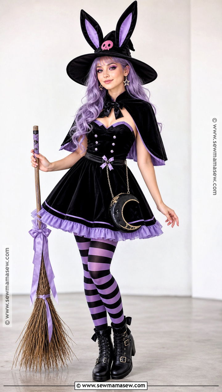 Kuromi Witch Costume With Purple Cape - 40 kuromi costume ideas