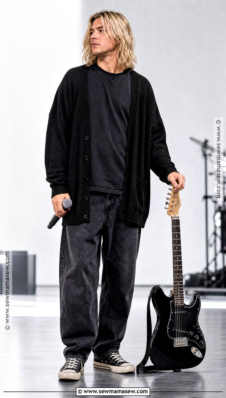 Kurt Cobain All Black Stage Costume - 30 kurt cobain costume ideas