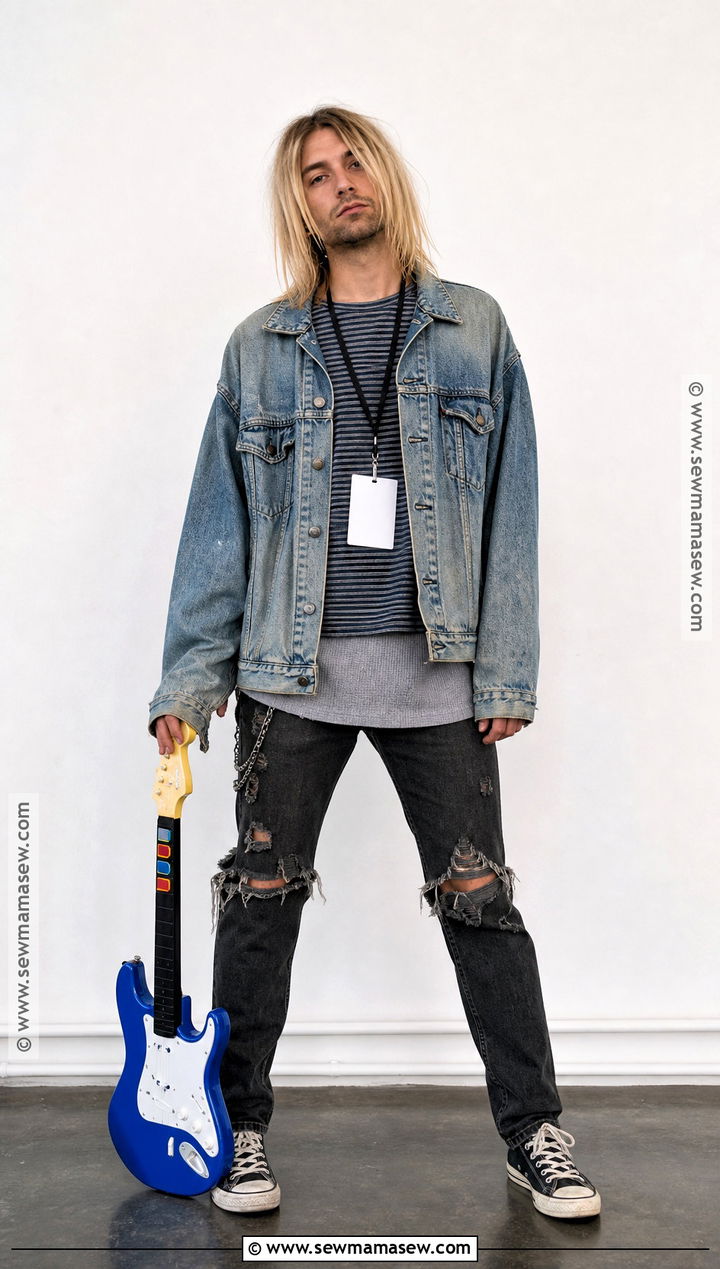 Kurt Cobain Denim Jacket Costume - 30 kurt cobain costume ideas