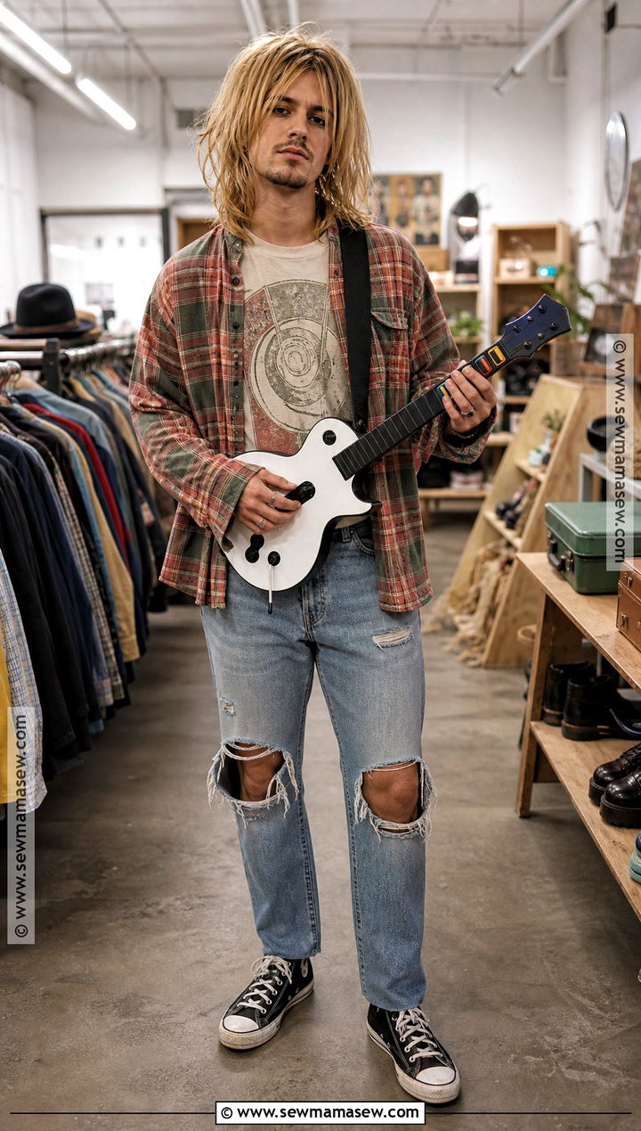 Kurt Cobain Flannel Shirt Costume - 30 kurt cobain costume ideas