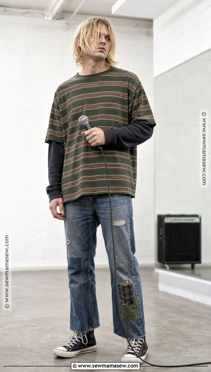 Kurt Cobain Layered Striped Shirt Costume - 30 kurt cobain costume ideas
