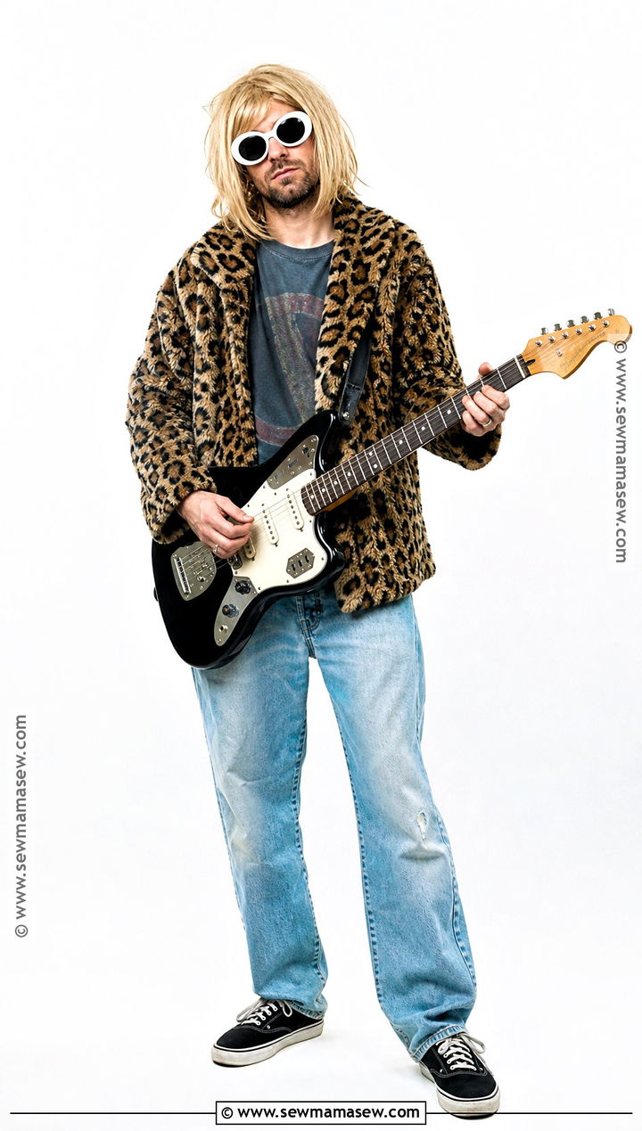 Kurt Cobain Leopard Coat Costume - 30 kurt cobain costume ideas