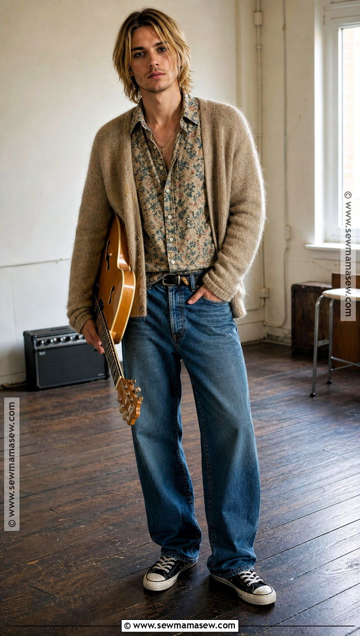Kurt Cobain Patterned Shirt Costume - 30 kurt cobain costume ideas