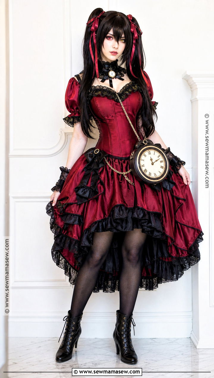 Kurumi Tokisaki Cosplay With Red Gothic Dress - 30 seeu cosplay ideas
