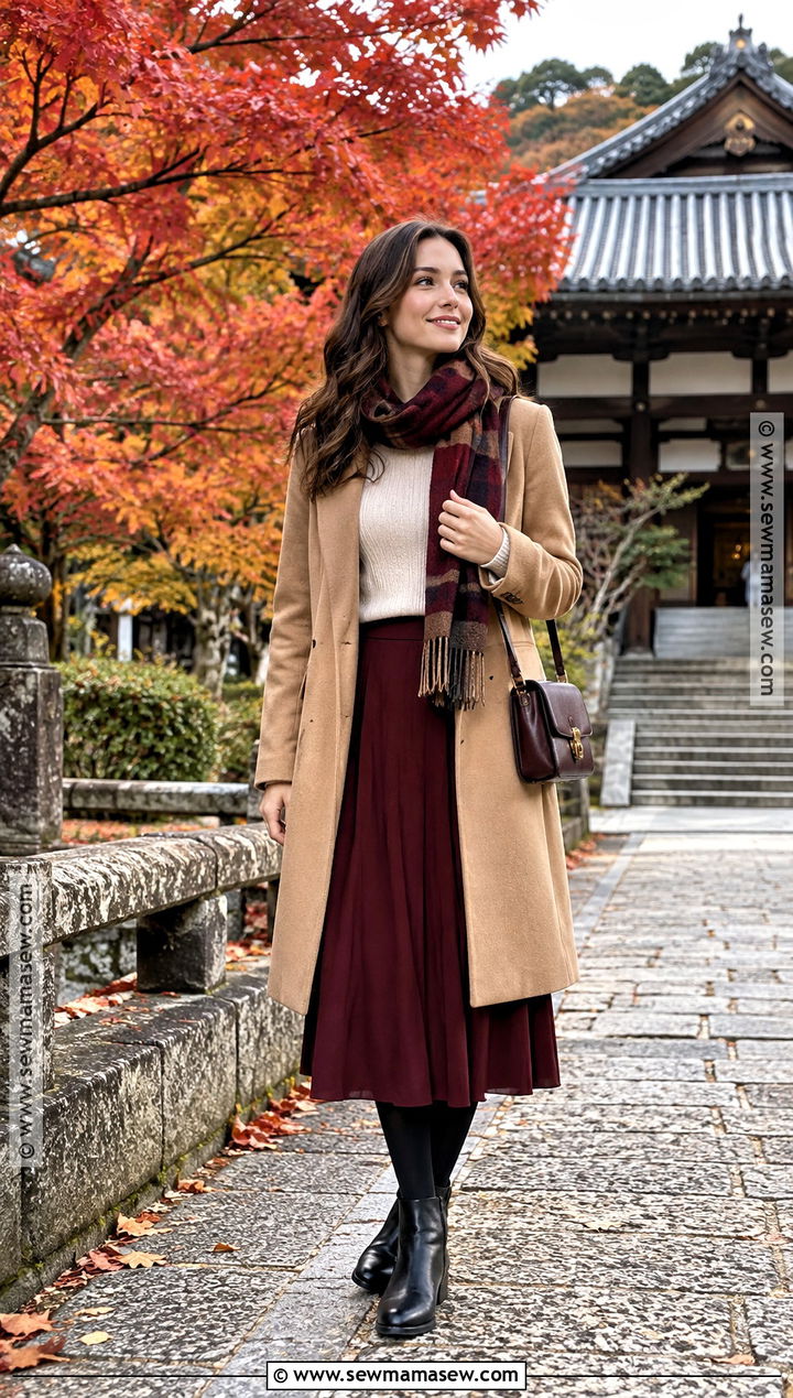 Kyoto November Wool Coat Outfit - 20 November Japan Outfits