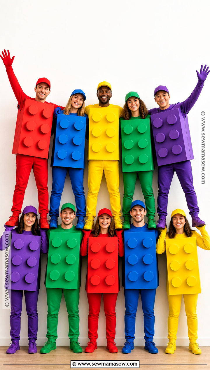 LEGO Brick Group Halloween Costume - 30 group halloween costumes for 10 people