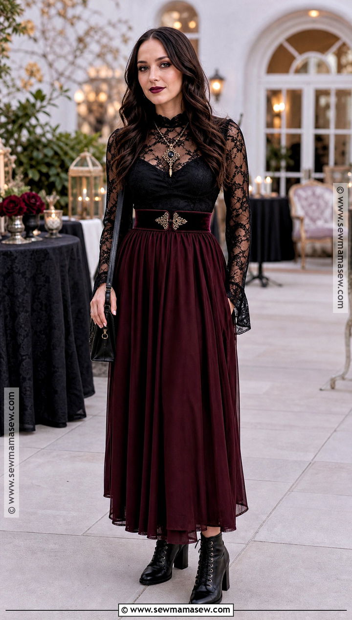 Lace Blouse Vampire Outfit - 40 vampire outfit ideas for females