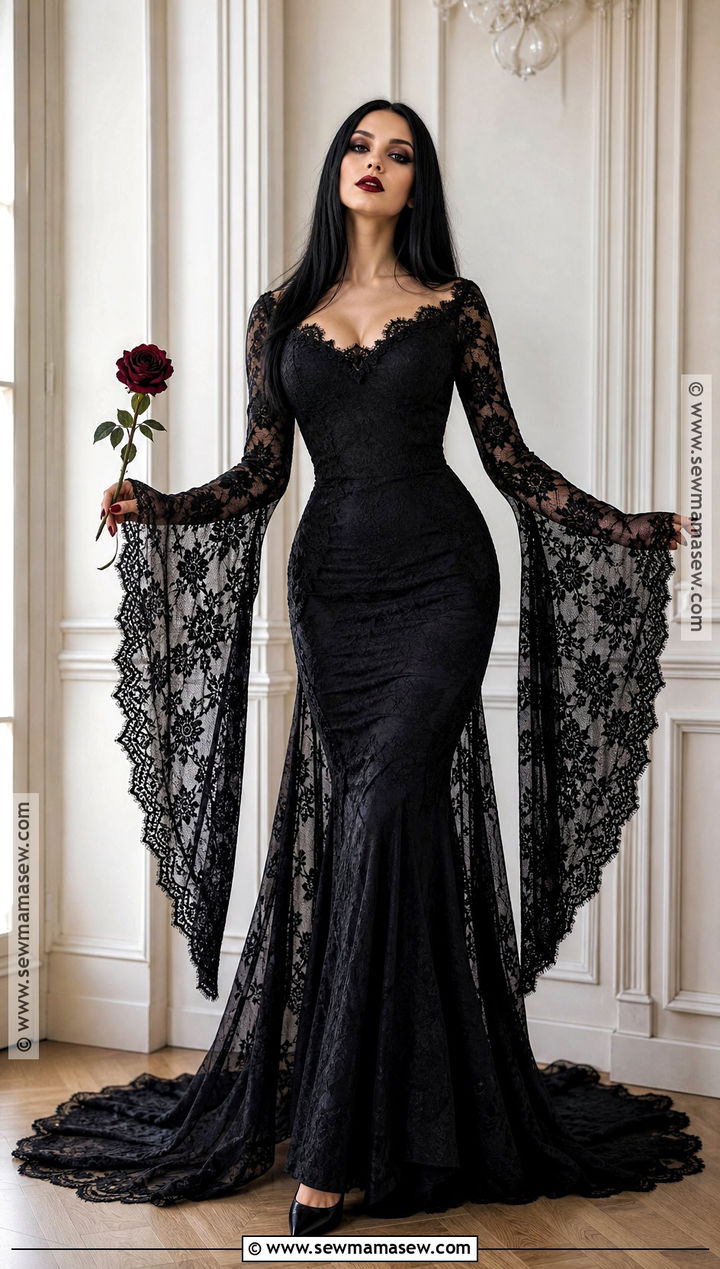 Lace Morticia Addams Costume - 45 morticia addams costume ideas