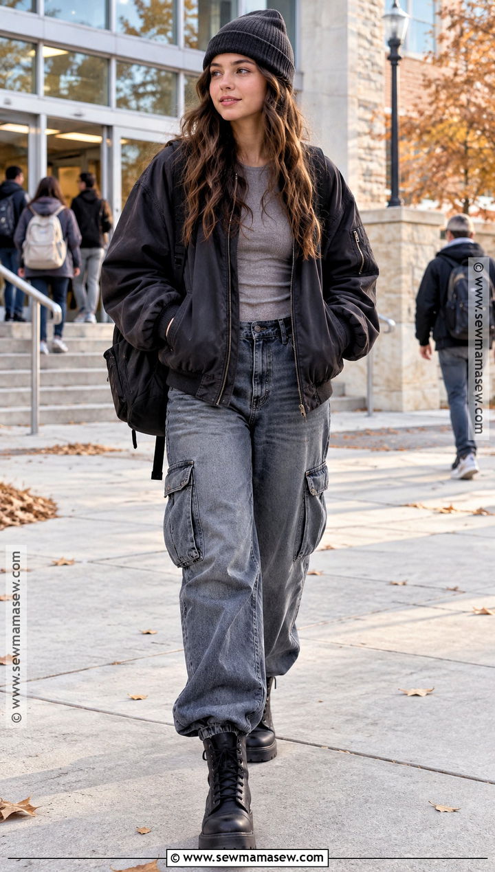 Lace Up Boots With Cargo Jeans - 20 shoes for back to school for teens