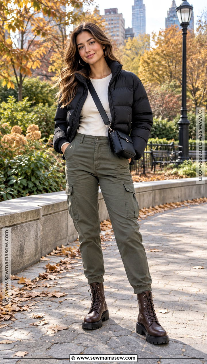 Lace Up Boots With Cargo Pants - 20 autumn shoes aesthetic