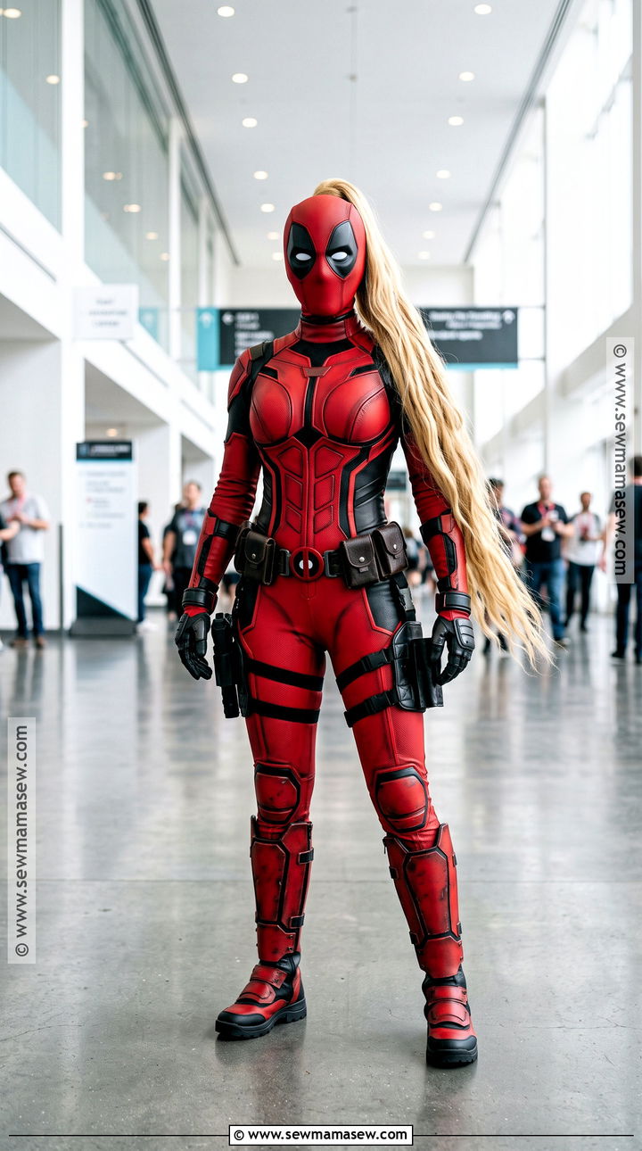 Lady Deadpool Ponytail Costume - 30 female deadpool costume ideas