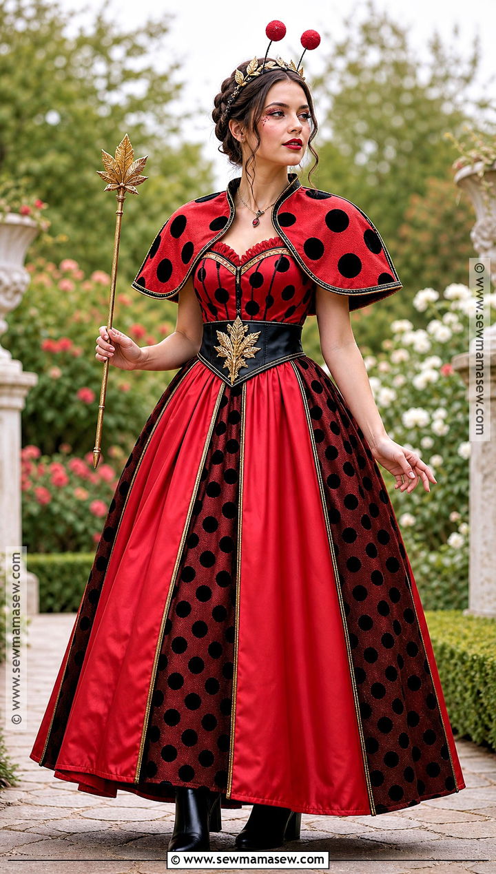 Ladybird Queen Costume With Red Cape - 30 ladybird costume ideas