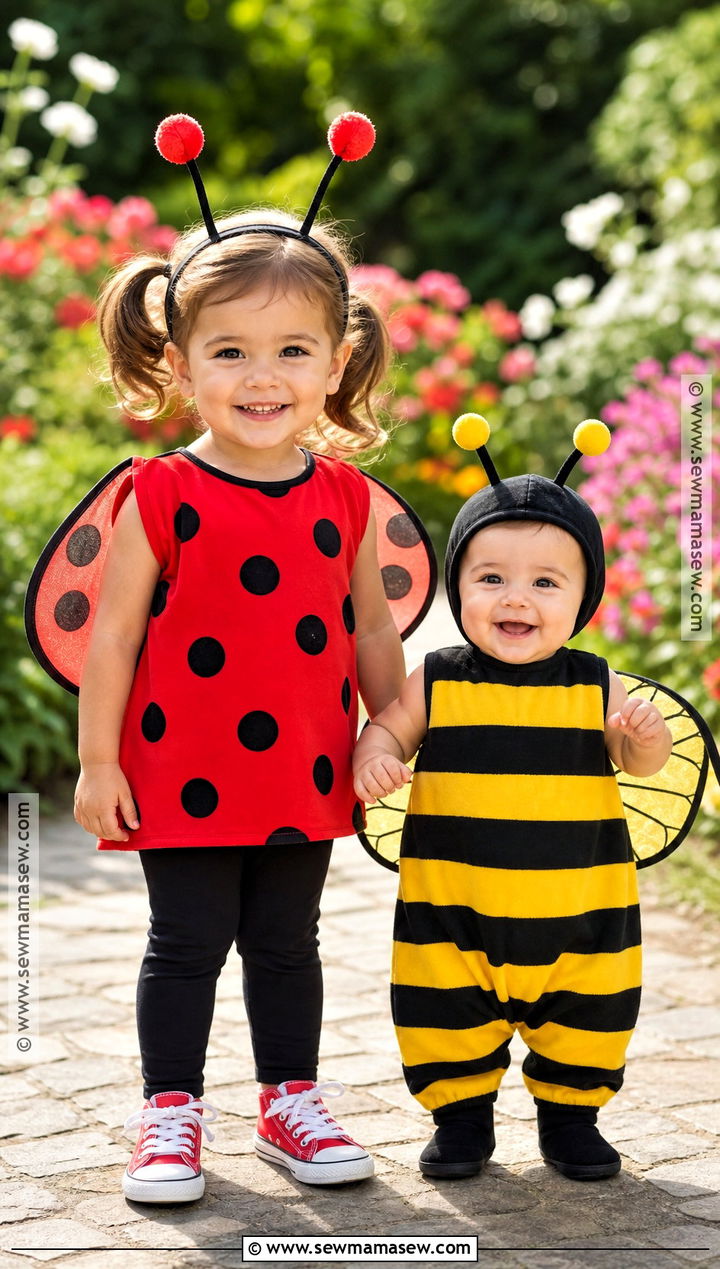 Ladybug And Baby Bumblebee Sister Costumes - 30 sister halloween costumes toddler for babies