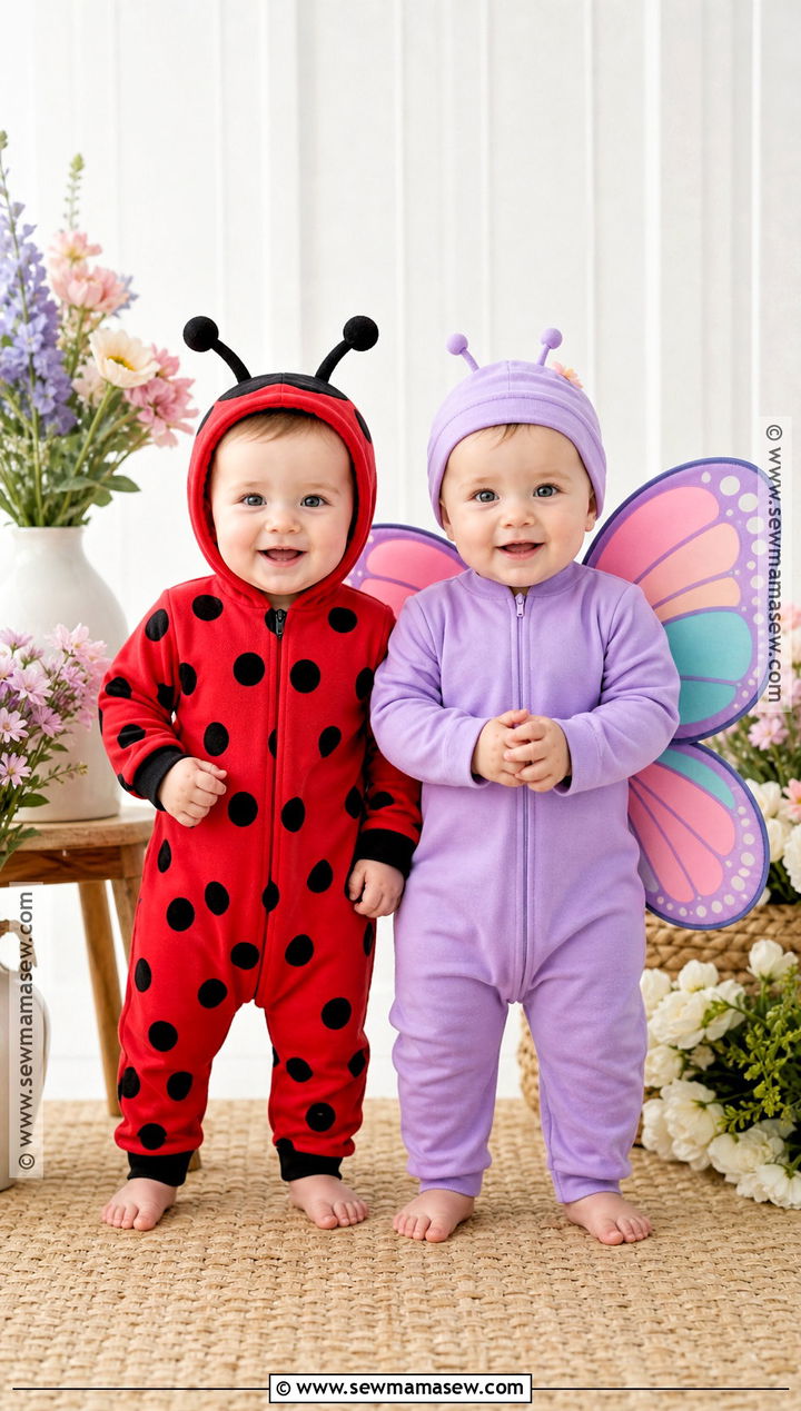 Ladybug And Butterfly Twin Baby Costume - 30 twin halloween costumes for babies