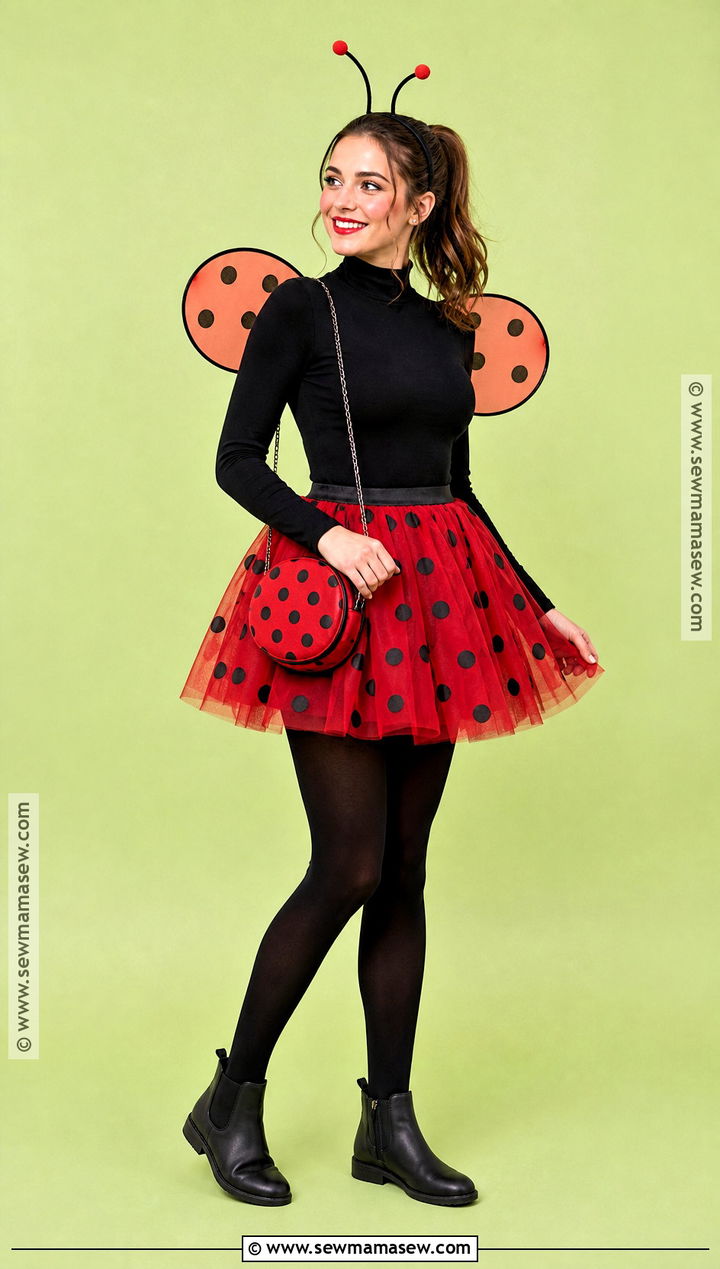 Ladybug Costume With A Red Skirt - 40 cute easy halloween costumes