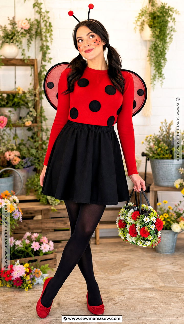 Ladybug Costume With Black Skater Skirt - 30 halloween costumes black skirt