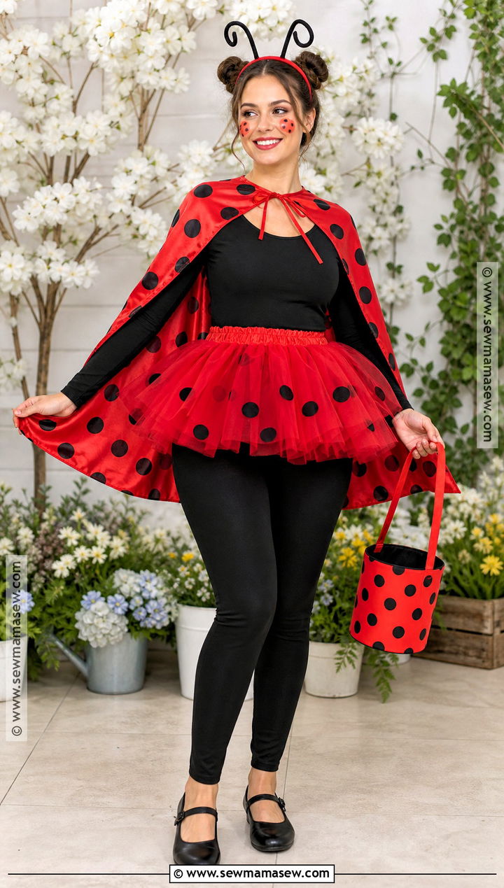 Ladybug Costume With Polka Dot Cape - 50 costume ideas