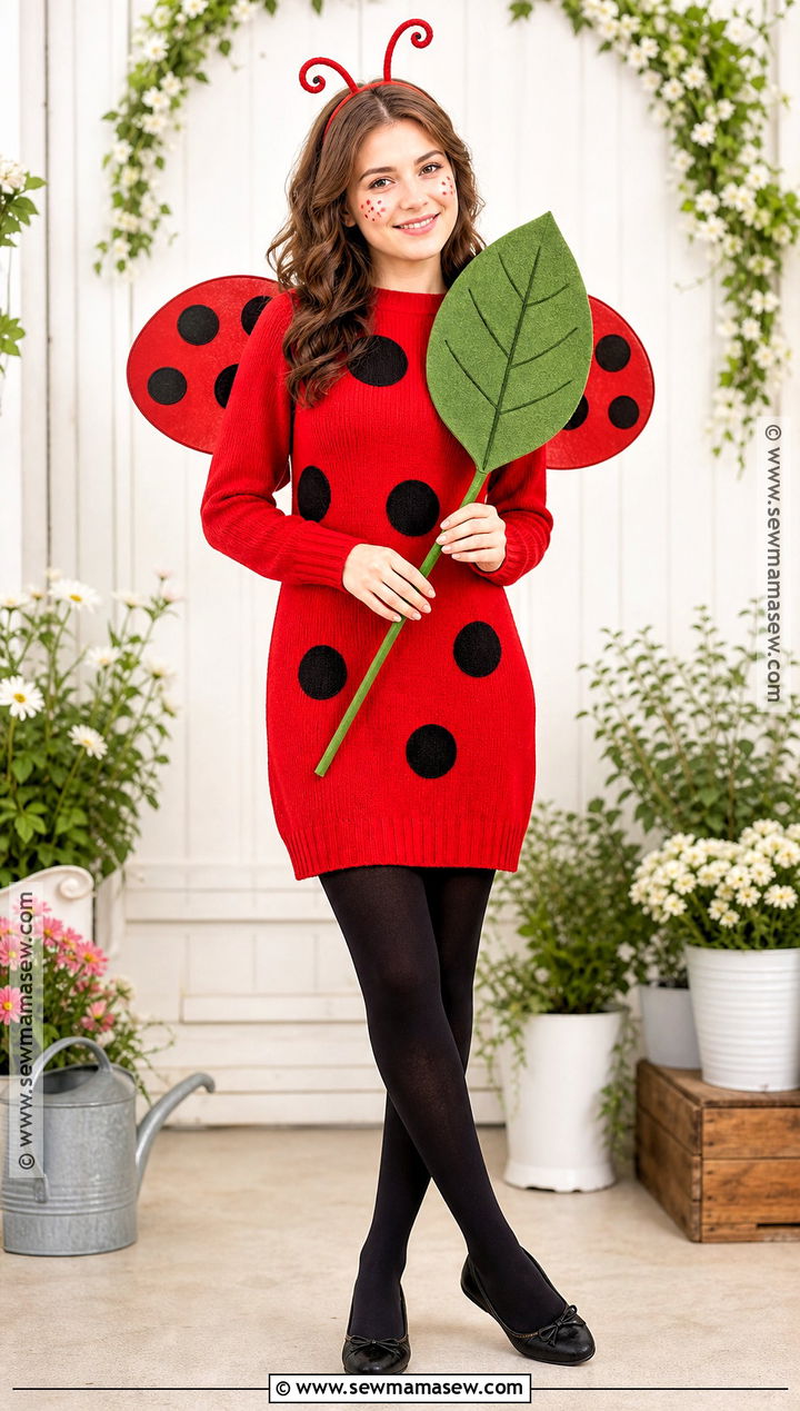 Ladybug Costume With Polka Dot Wings - 40 cute halloween costume ideas