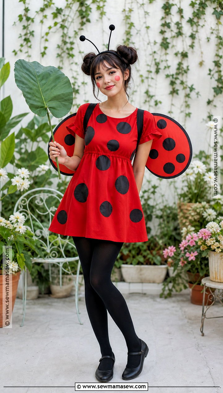 Ladybug Costume With Red And Black Clothes - 35 Easy At Home Halloween Costumes