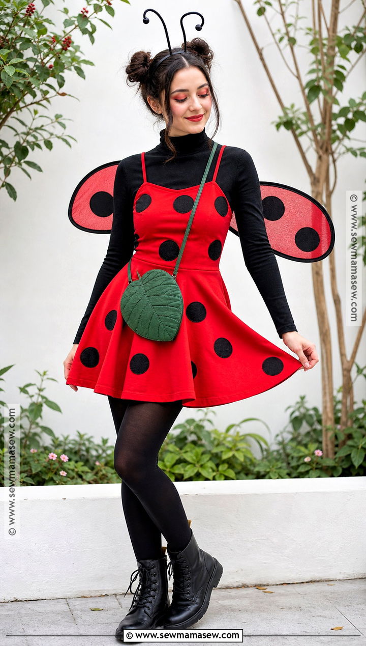 Ladybug Costume With Red Dress - 30 Halloween Dress Up Ideas