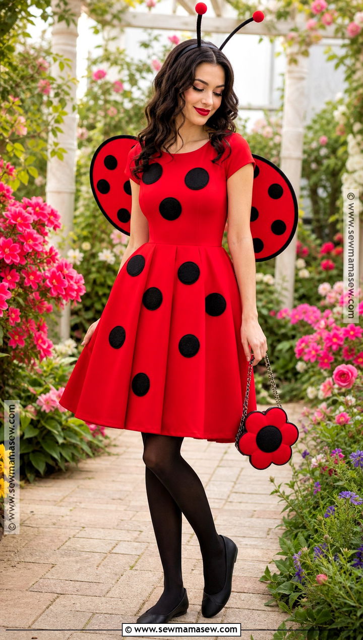 Ladybug Costume With Red Dress - 30 simple halloween costume ideas for women