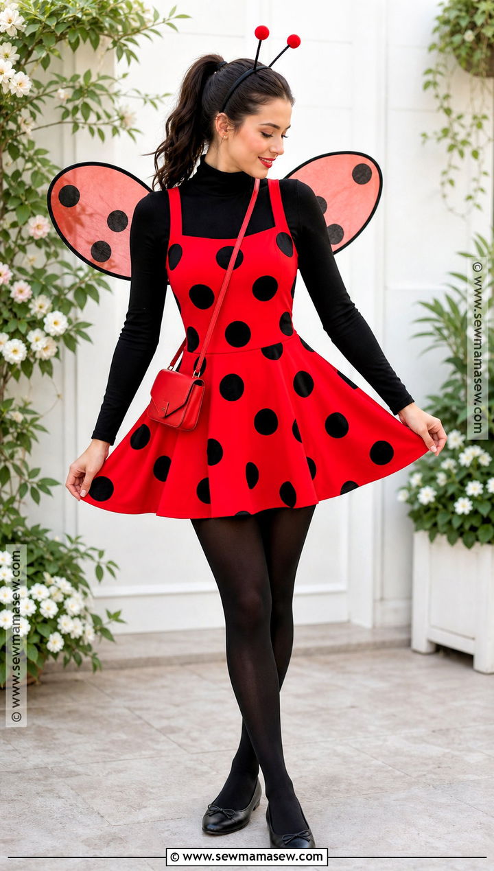Ladybug Costume With Red Dress - 40 halloween costumes for women