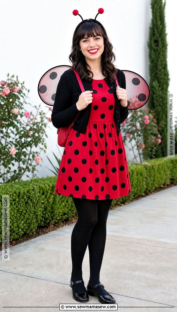 Ladybug Costume With Red Polka Dots - 30 Cute And Easy Halloween Costumes
