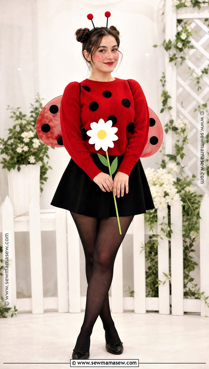 Ladybug Costume With Red Shirt - 30 Very Simple Halloween Costumes