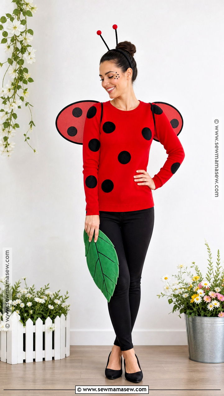 Ladybug Costume With Red Shirt - 40 simple halloween costume ideas