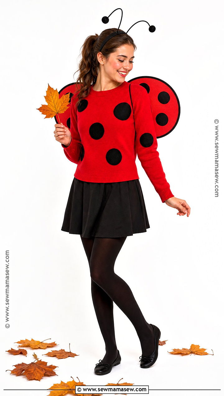 Ladybug Costume With Red Shirt - 50 simple halloween costumes