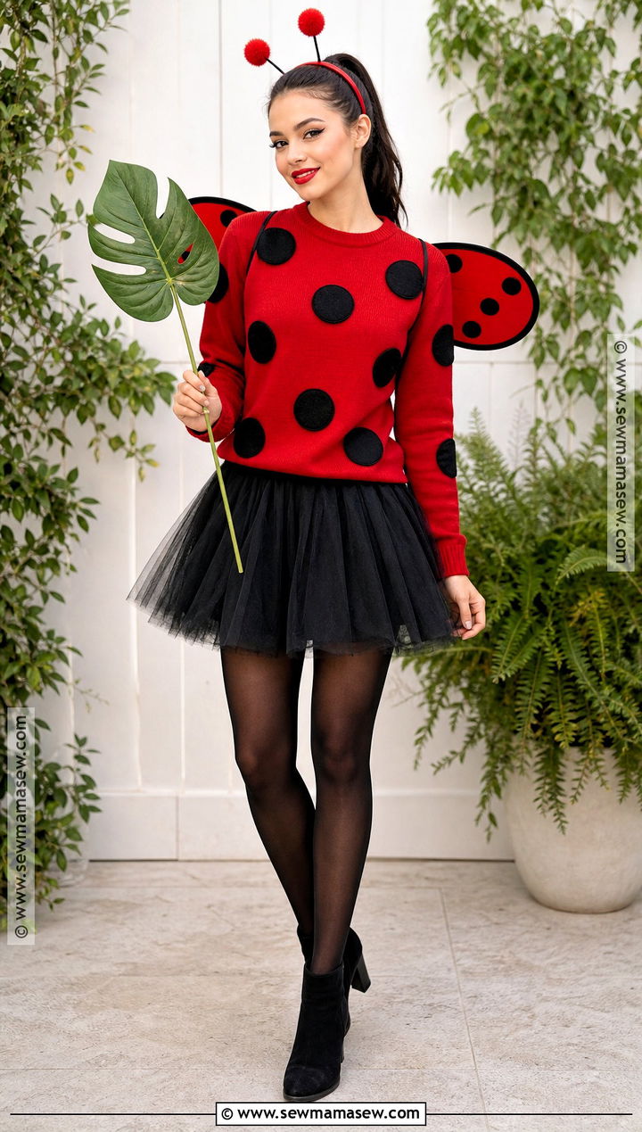 Ladybug Costume With Red Shirt - 30 easy last minute halloween costumes for women