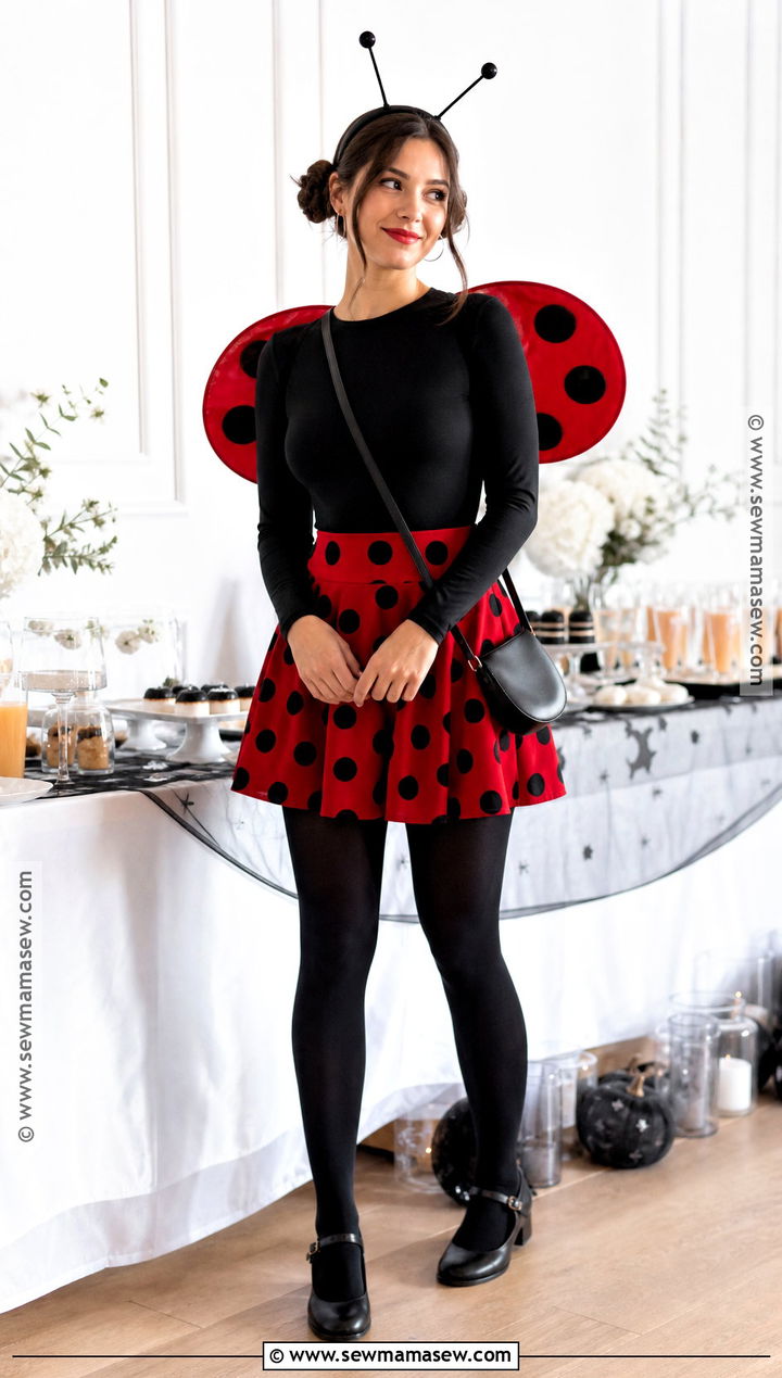 Ladybug Costume With Red Skirt - 30 cute college halloween costumes